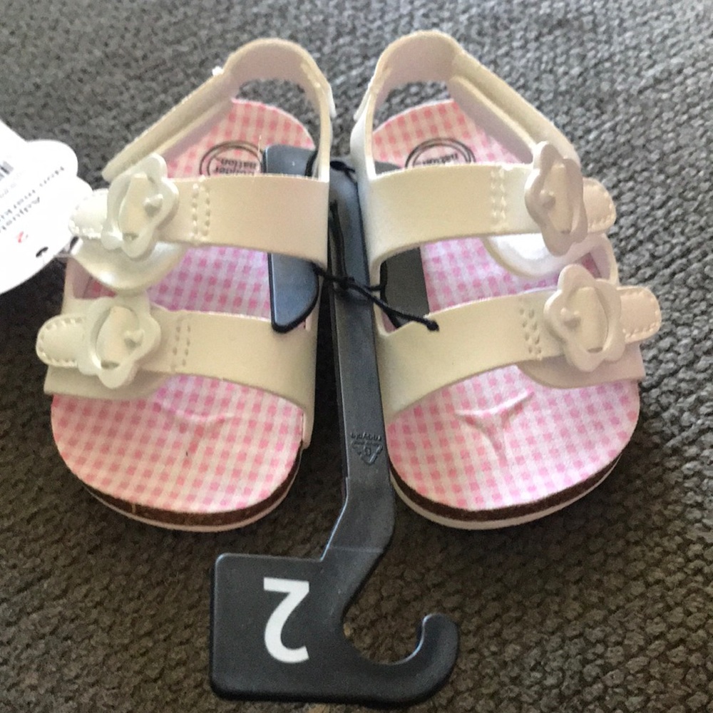 Wonder nation baby girl two Buckle Backstrap foot bed sandal